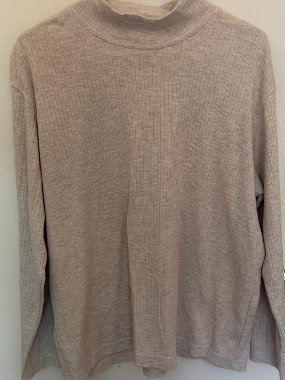 Classic Elements Beige Mock Neck Shirt W XL